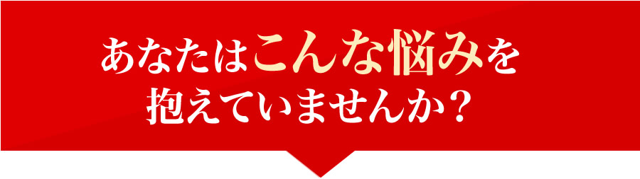 あなたはこんな悩みを抱えていませんか？