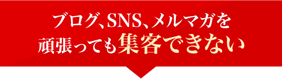 ブログ、SNS、メルマガを頑張っても集客できない